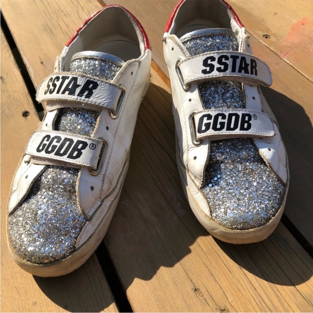 Golden Goose White and Silver Glitter super star sneaker!!!